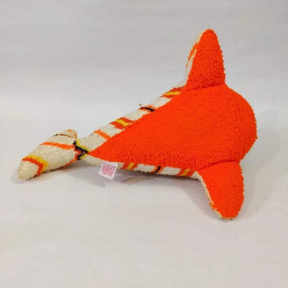 Vintage Dee Gee of California Terry Cloth Plush Fish Orange Striped Stuffed Toy